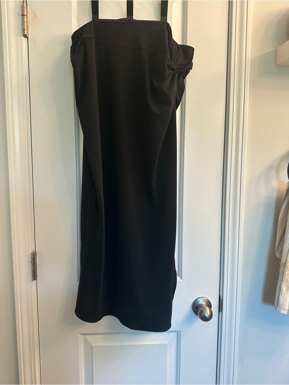 Abercrombie & Fitch Black Midi Skirt with Side Knot Detail